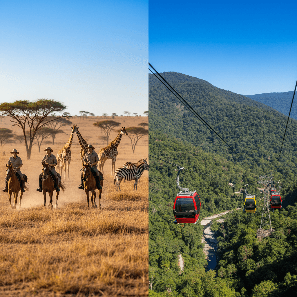 Horseback Safari and Cable Car Tour from Johannesburg