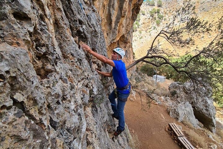 Rock Climbing with a Guide in Chania Therisos Gorge