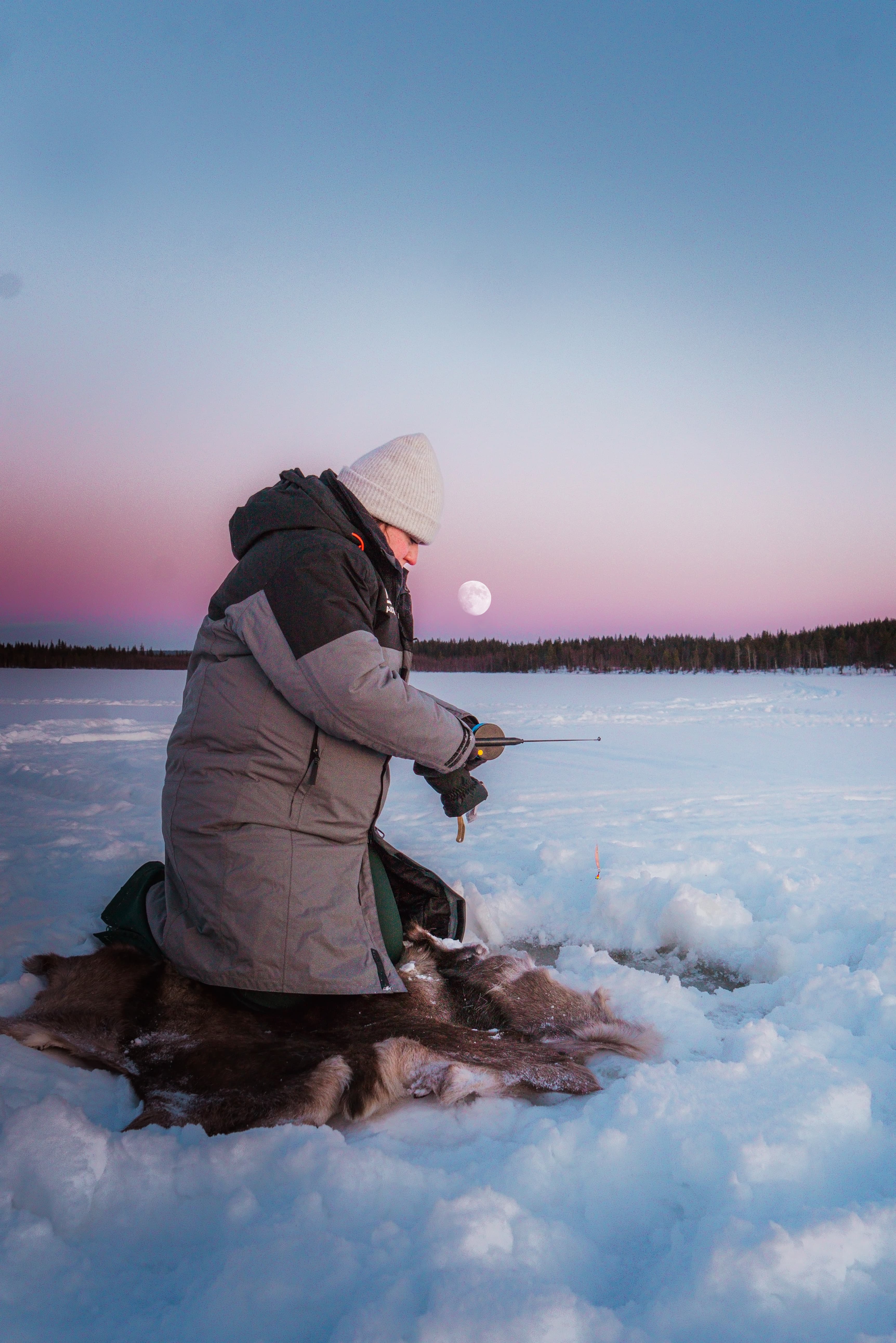 Authentic Reindeer Experience and Ice Fishing with Lunch in the Wild