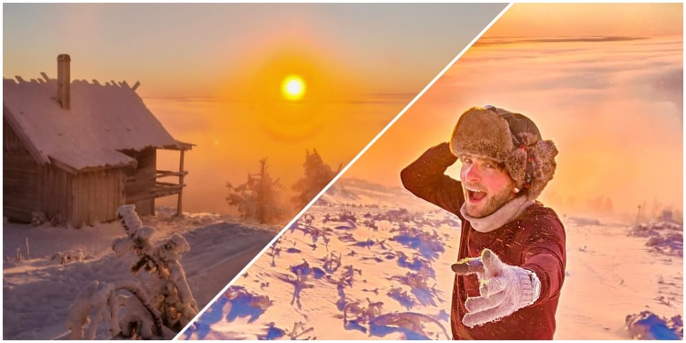 Instagram snowshoeing to Santa's cabin, Levi