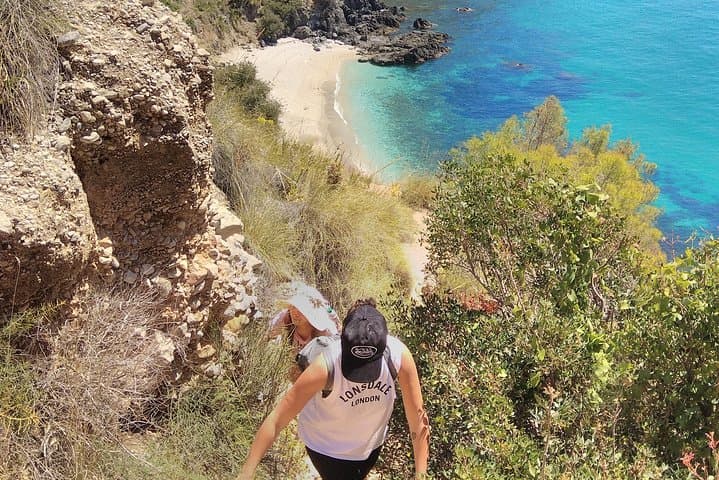 Tropical hike, paradise beach and snorkeling tour from Malaga.