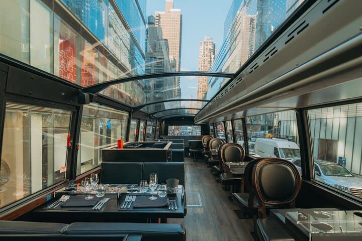NYC Bustronome Gourmet Sightseeing Dinner tour Panoramic Bus