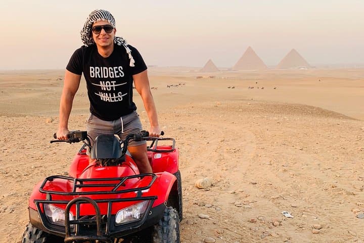 ATV with a stunning pyramids view