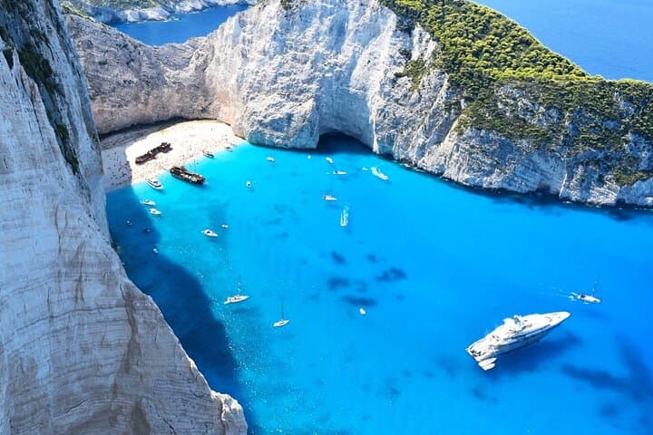 Zante Cruise to Blue Caves & Navagio beach photo stop 