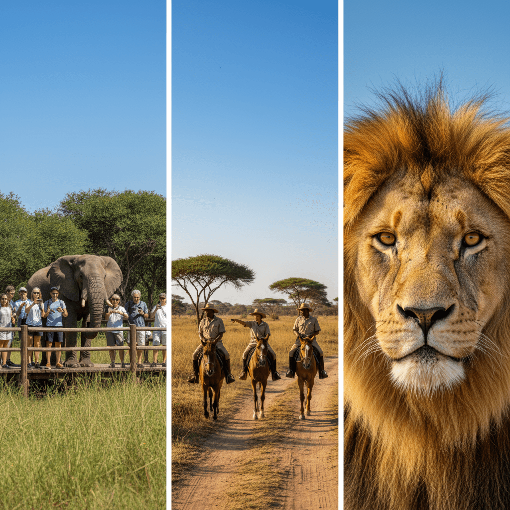 Elephant enrichment, Horseback Safari & Lion Exploration Tour