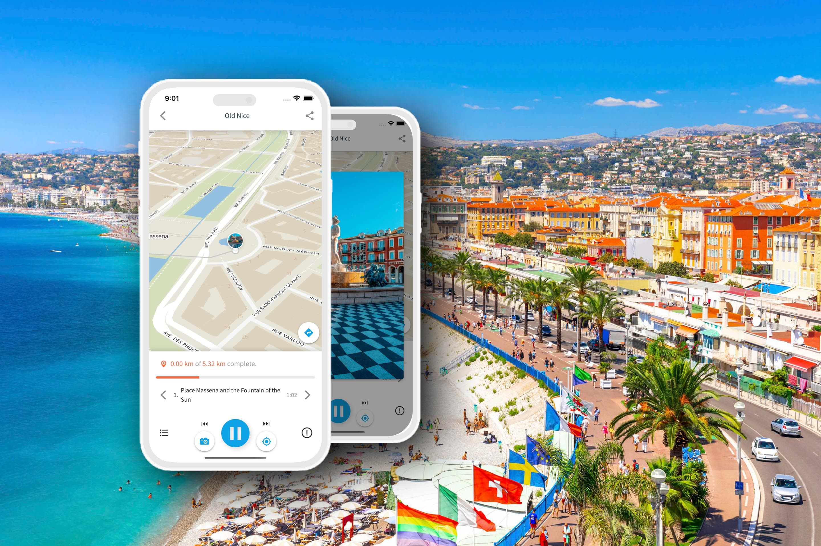 Nice city tour: audio guide app in your smartphone