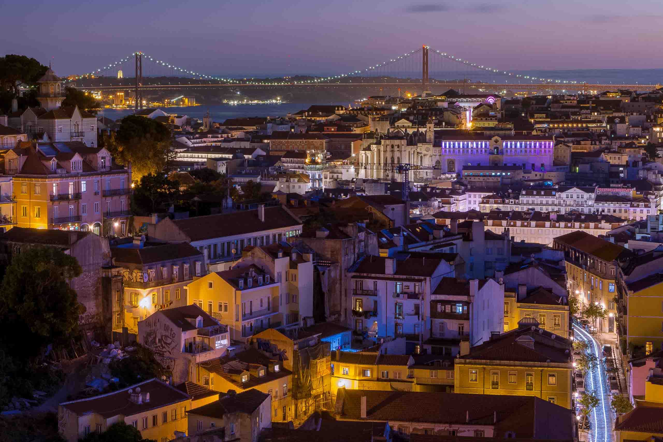 Lisbon by Night: Sunset and Christmas Lights Photo Walk