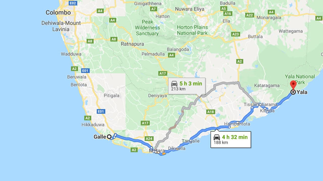 Galle City to Yala City Private Transfer