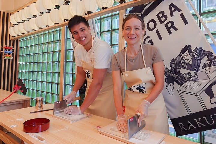 Experience Big soba knife Soba Making Class in Tokyo Kappabashi