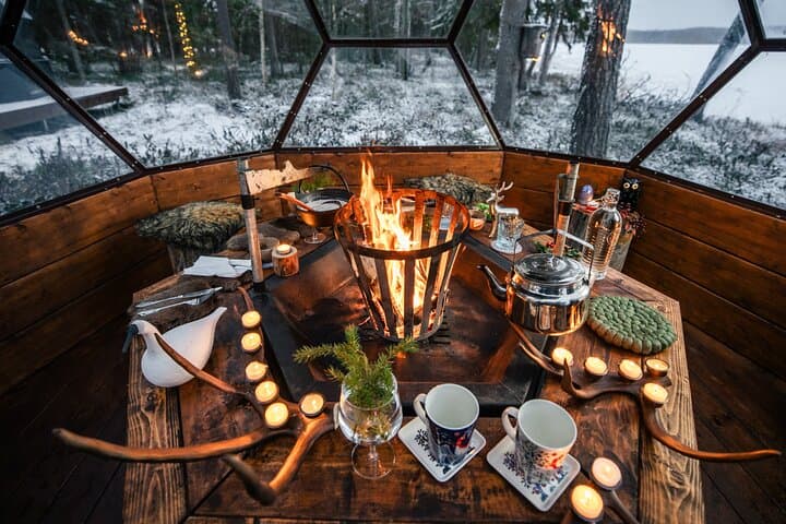 PRIVATE Party dinner in a Glass Igloo Under Northern Lights 