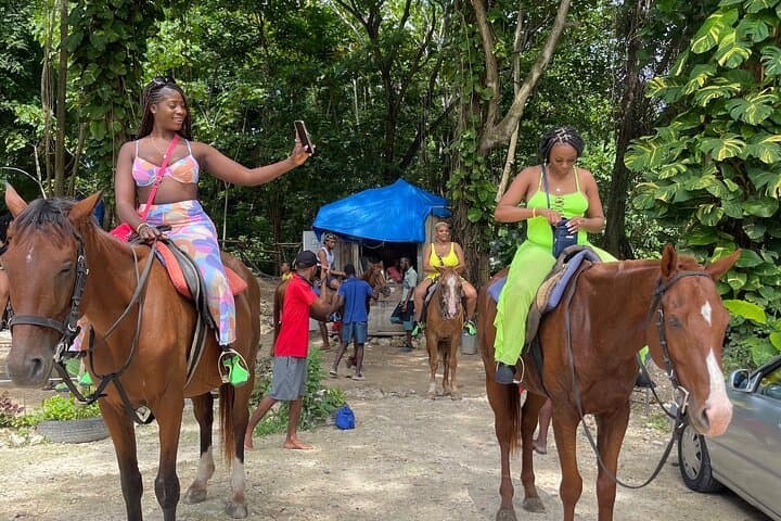 Horseback Riding and Swimming then Dunn's River Falls