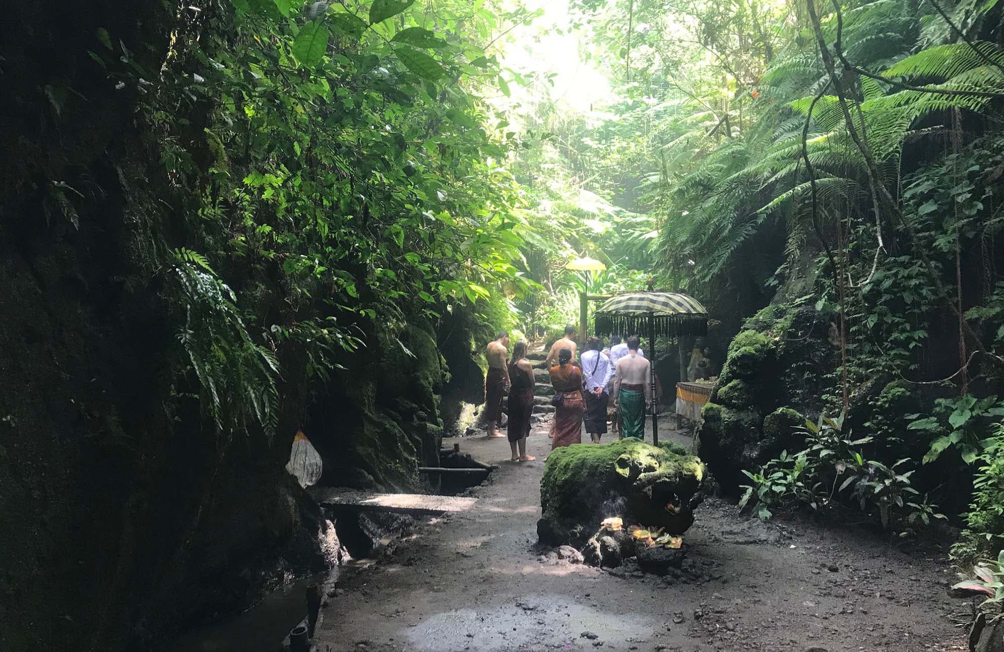 Purification Holy Bath at Beji Gria Waterfall