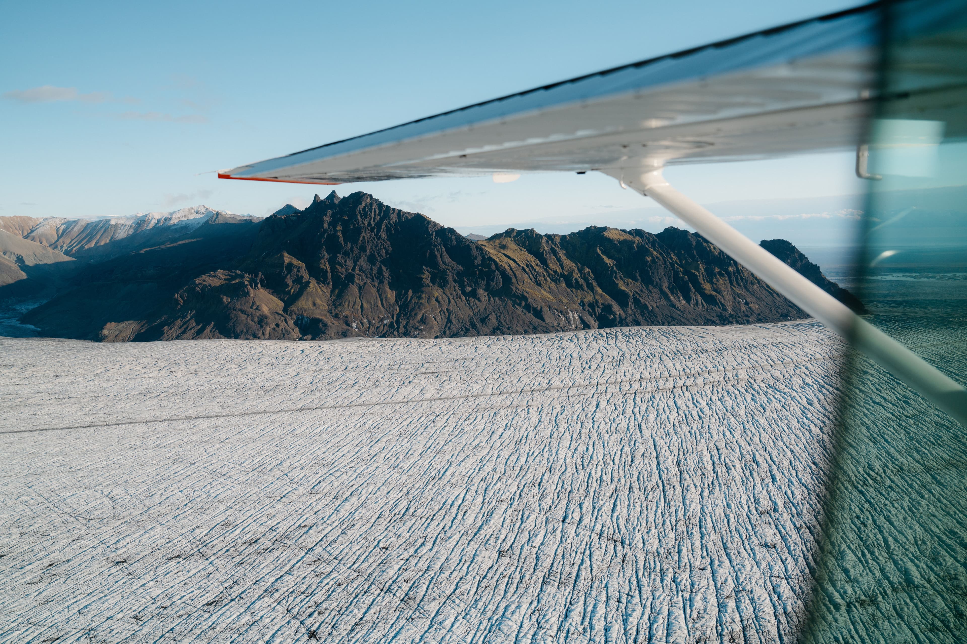 60 minute photo flight - Riverbeds & Glaciers