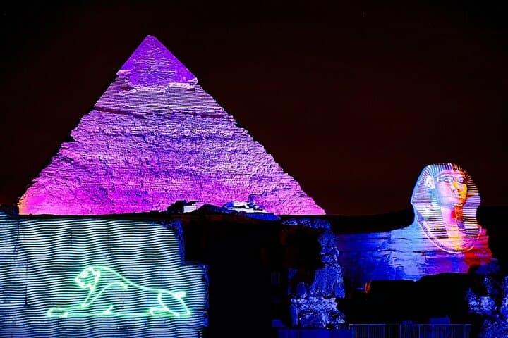 Cairo: Sound and light show with Dinner with Pyramids view