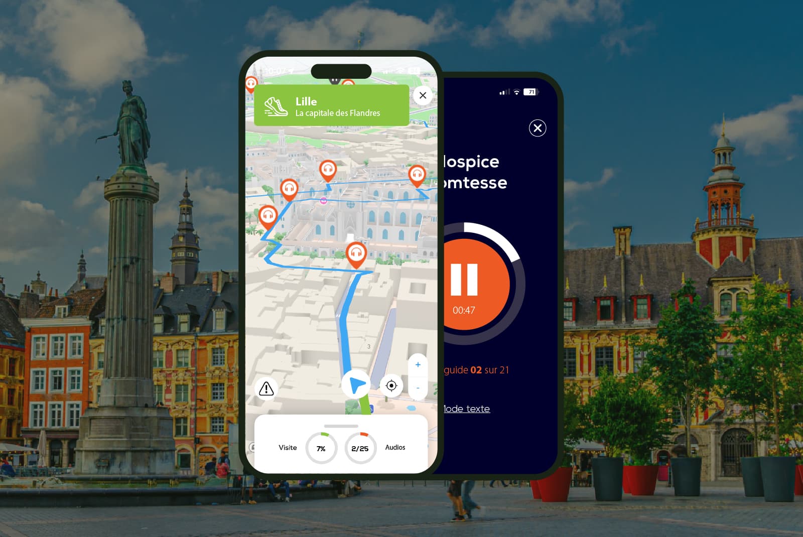 Lille: Audio Guided Walking Tour (2h30 - 22 audio comments)