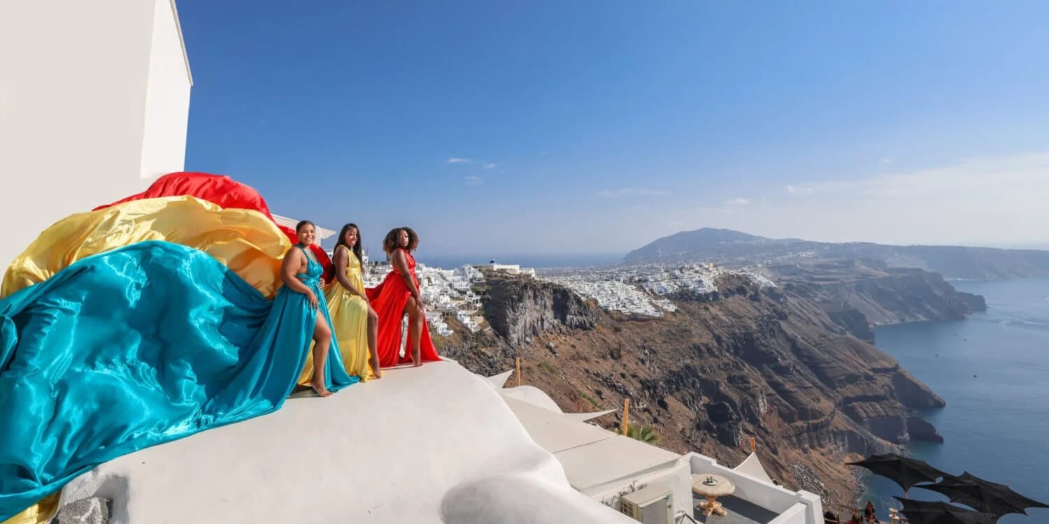 Santorini Private Tour with Flying Dress Photoshoot