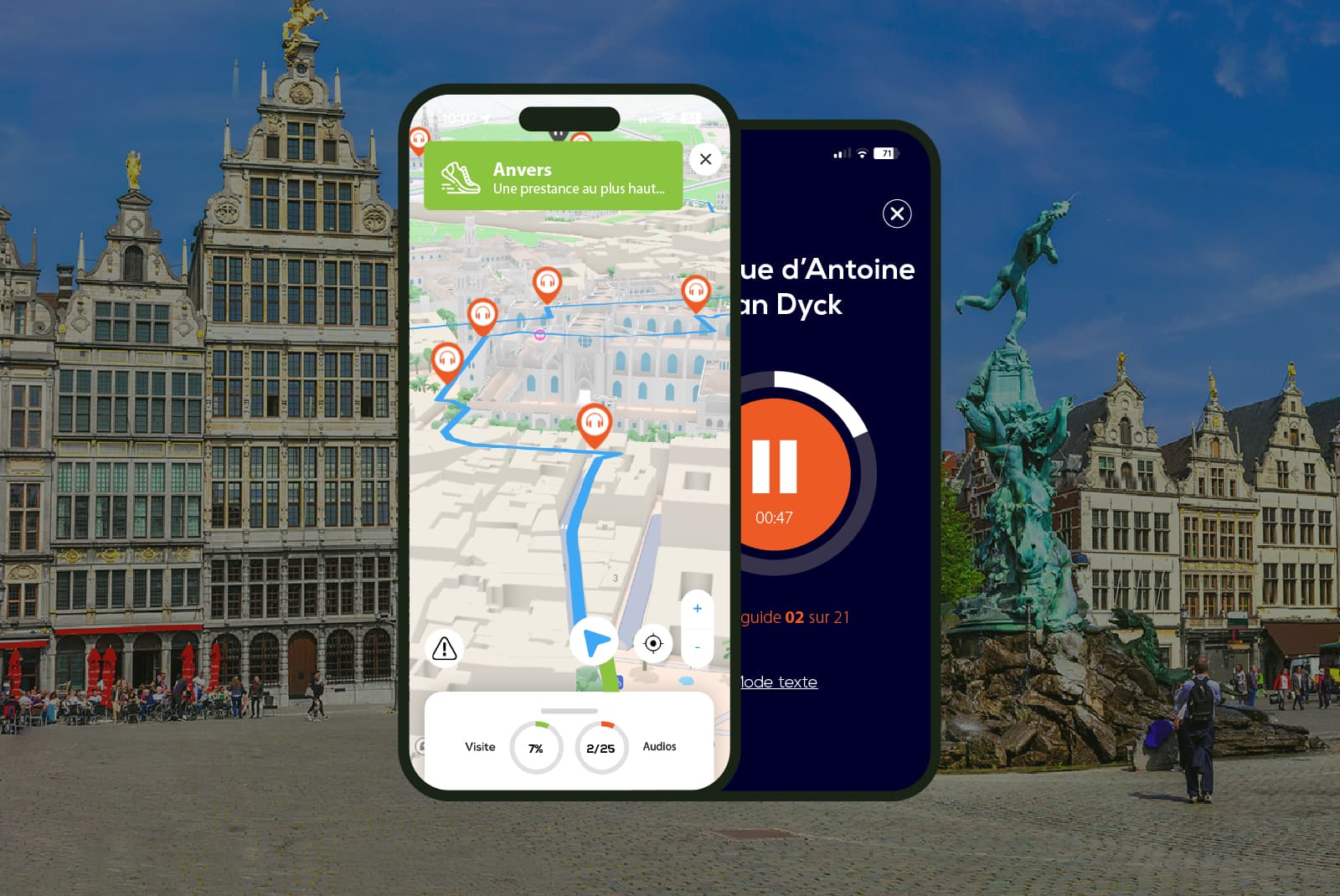 Antwerp: Audio Guided Walking Tour (2:15 - 21 audio comments)