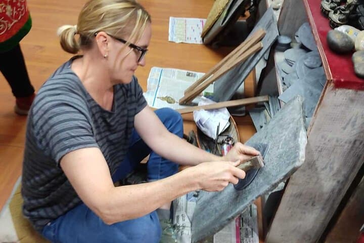 Traditional Stone Slate Carving Workshop in Kathmandu