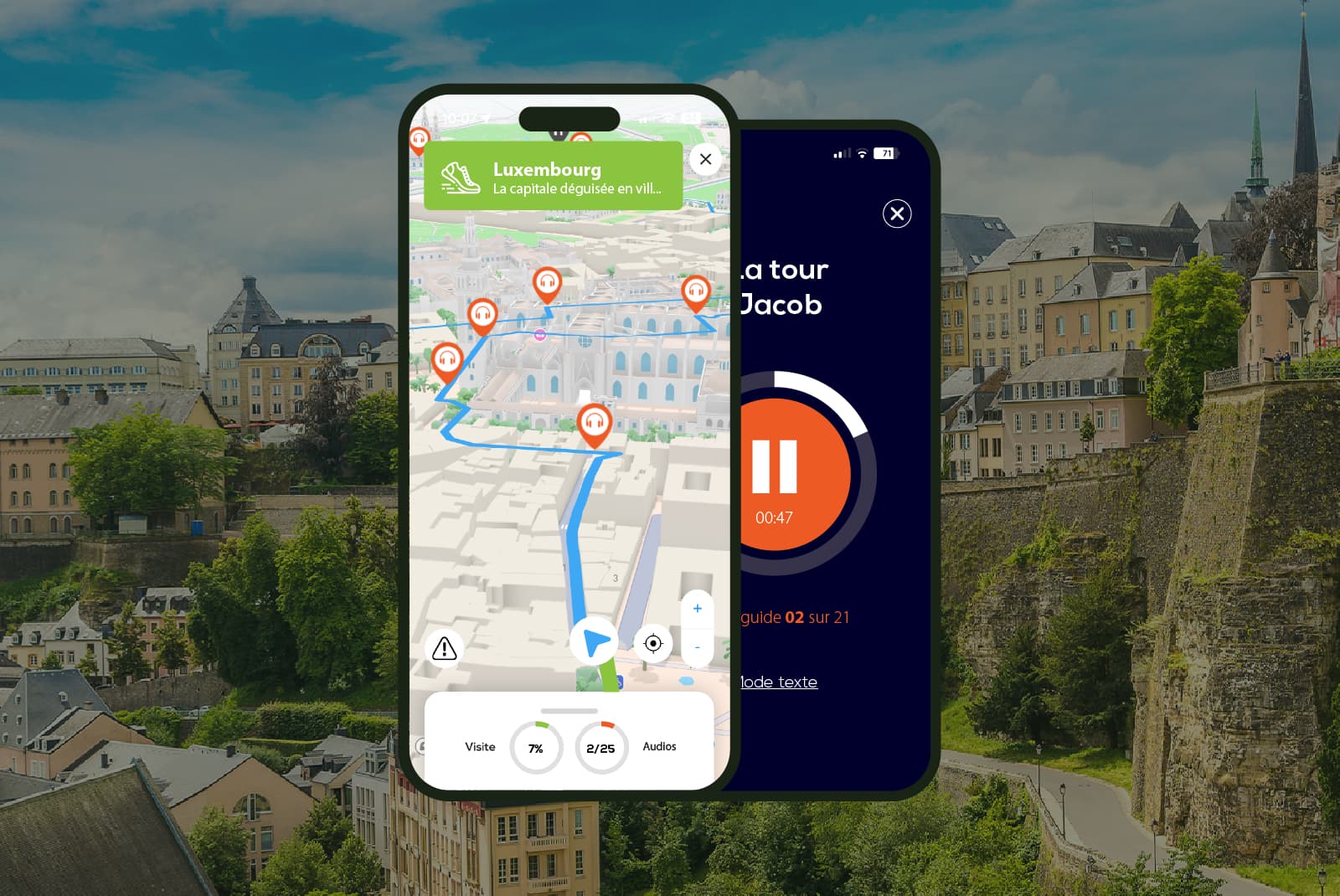 Luxembourg: Audio Guided Walking Tour (2:15 - 18 audio comments)