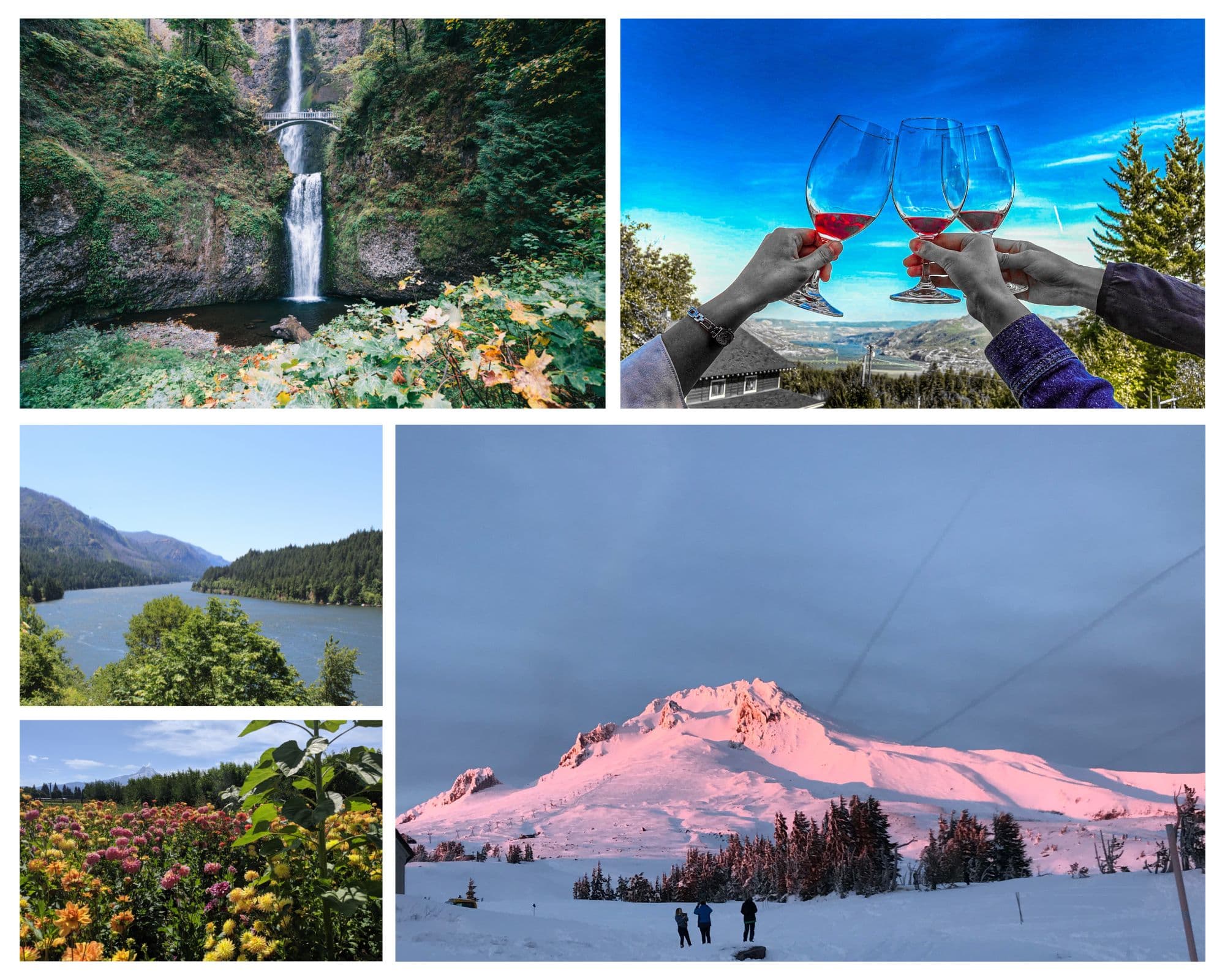 Waterfalls, Mt Hood, and Wine Tour 