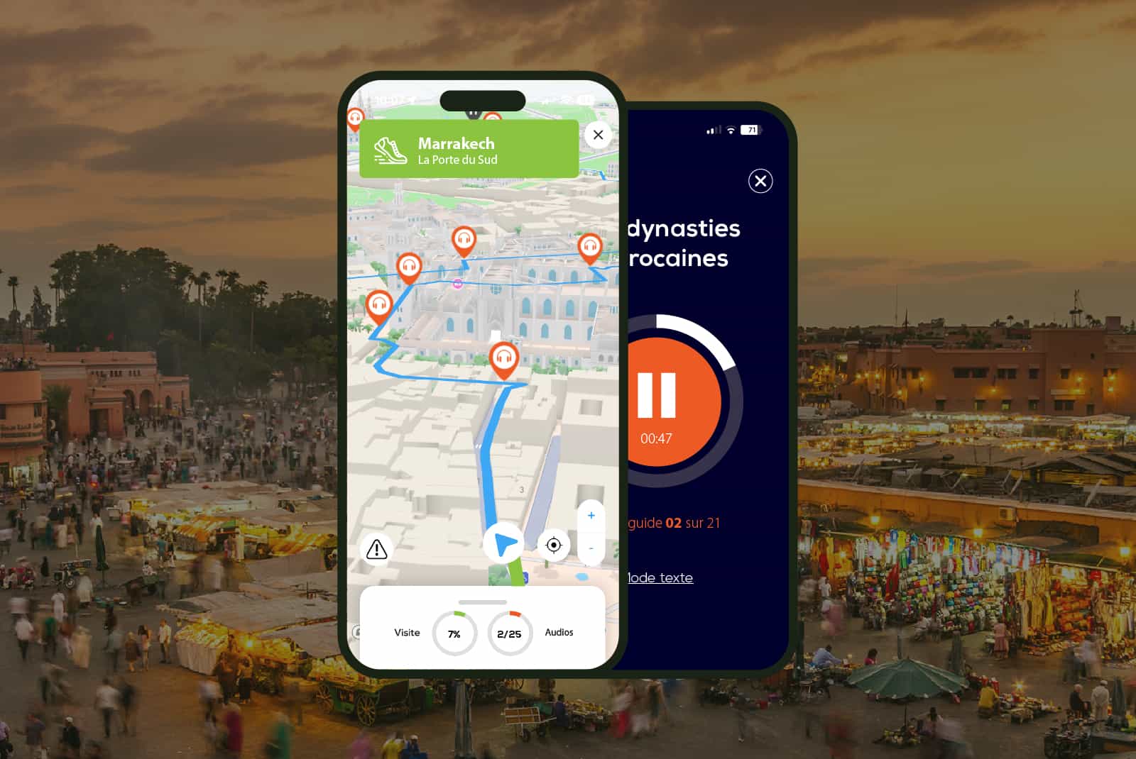 Marrakech: 2.45 hour audio guided walking tour and 21 audio commentaries