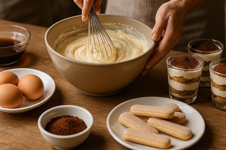 Florence Cooking Class TIramisu in Golf Cart in the Hills