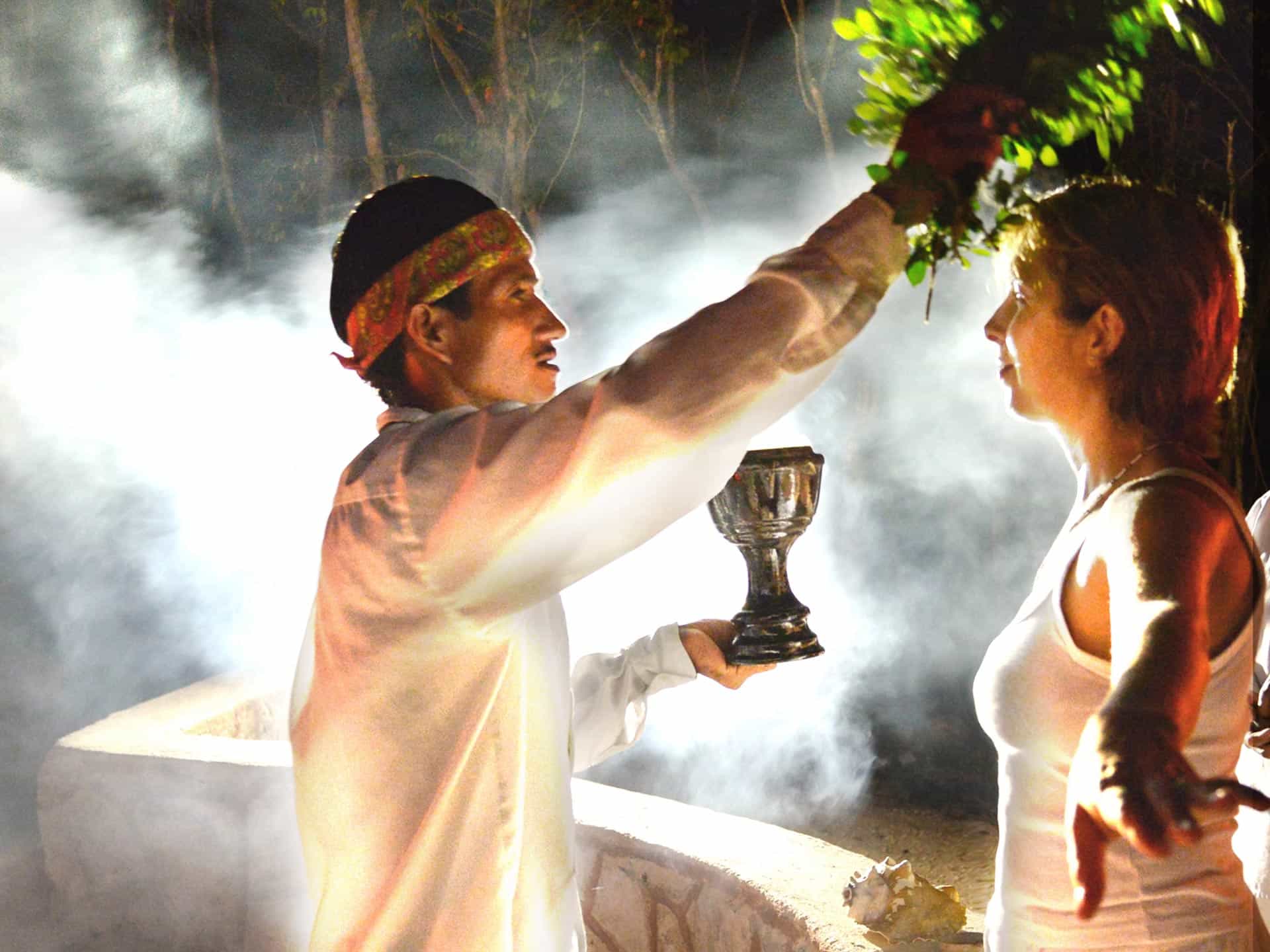 Mayan Ceremonial Night: Temazcal, Cenote Swim and Dinner from Playa del Carmen