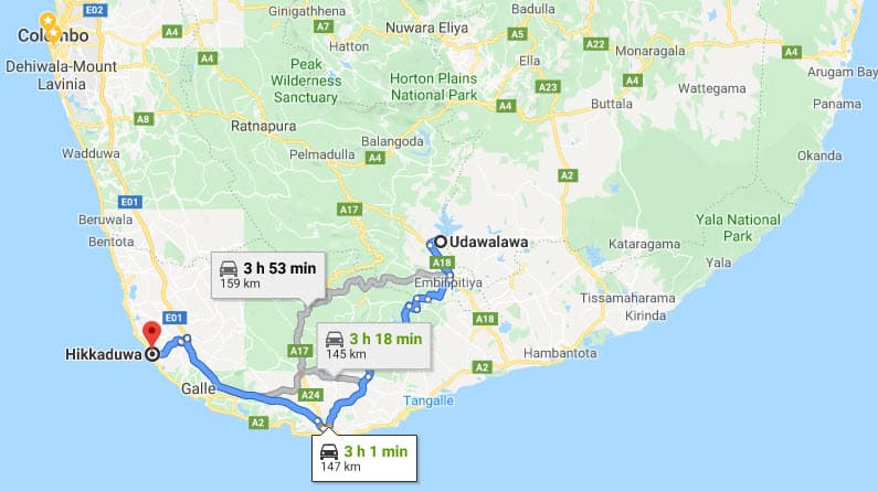 Udawalawe City to Hikkaduwa City Private Transfer