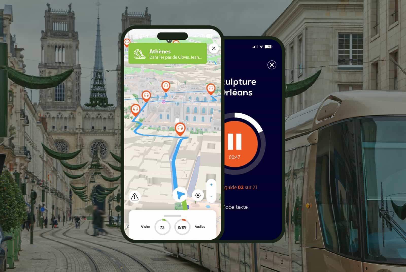 Orleans: Audio Guided Walking Tour (1h50 - 23 audio comments)