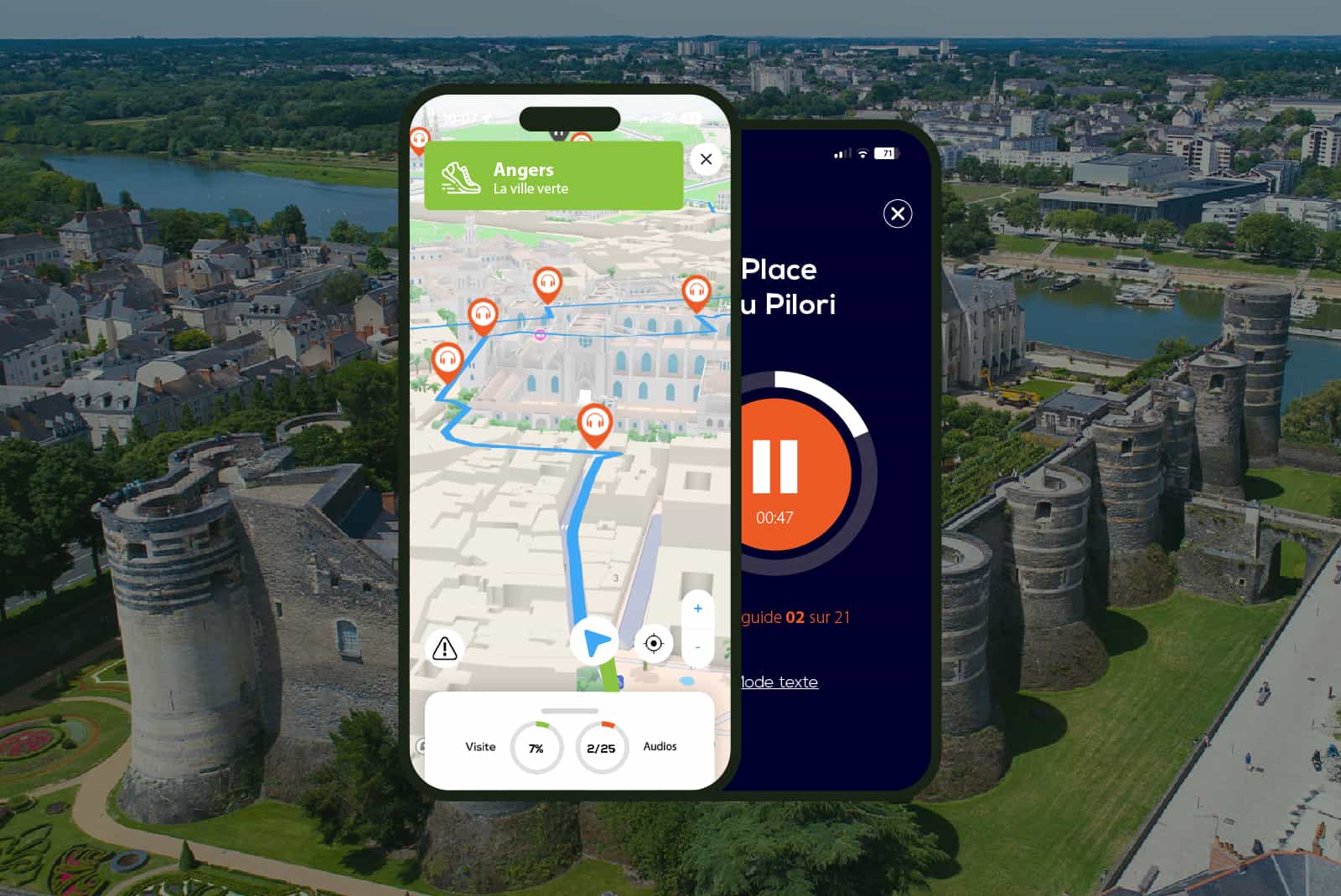 Angers: 2.15 hour audio guided walking tour and 22 audio commentaries