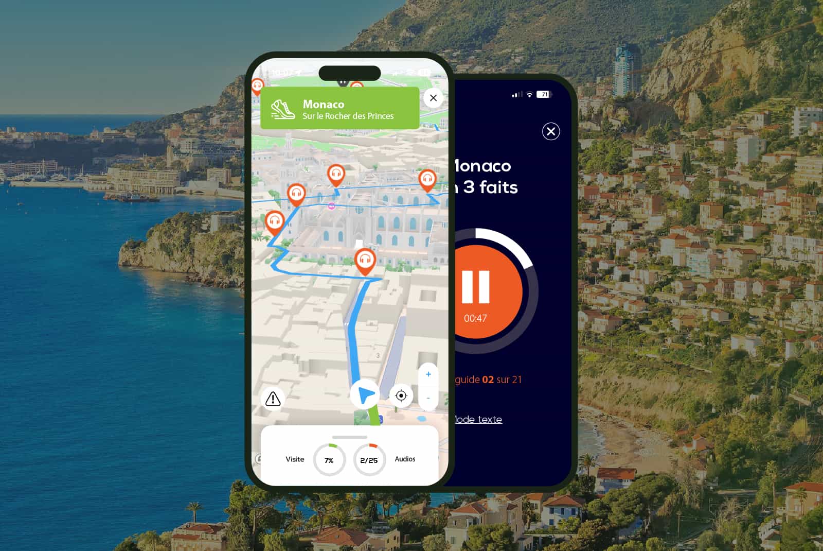 Monaco: 1h45 audio guided walking tour and 20 audio commentaries