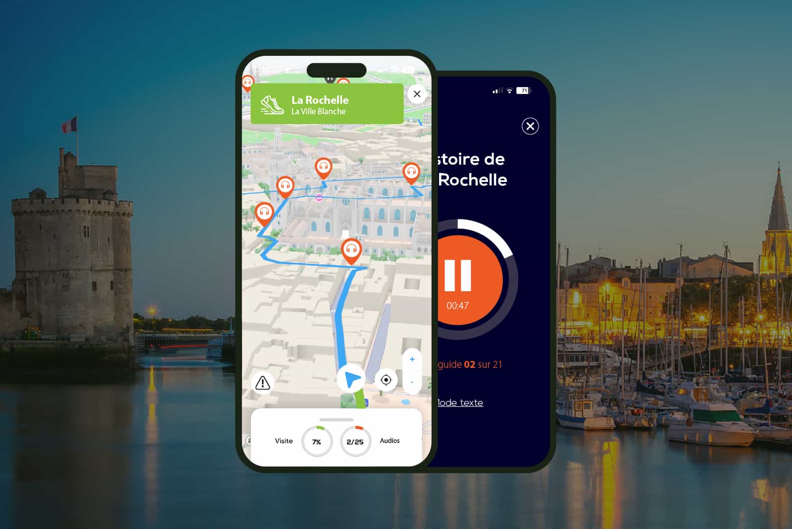La Rochelle: 2.5 hour audio guided walking tour and 26 audio commentaries