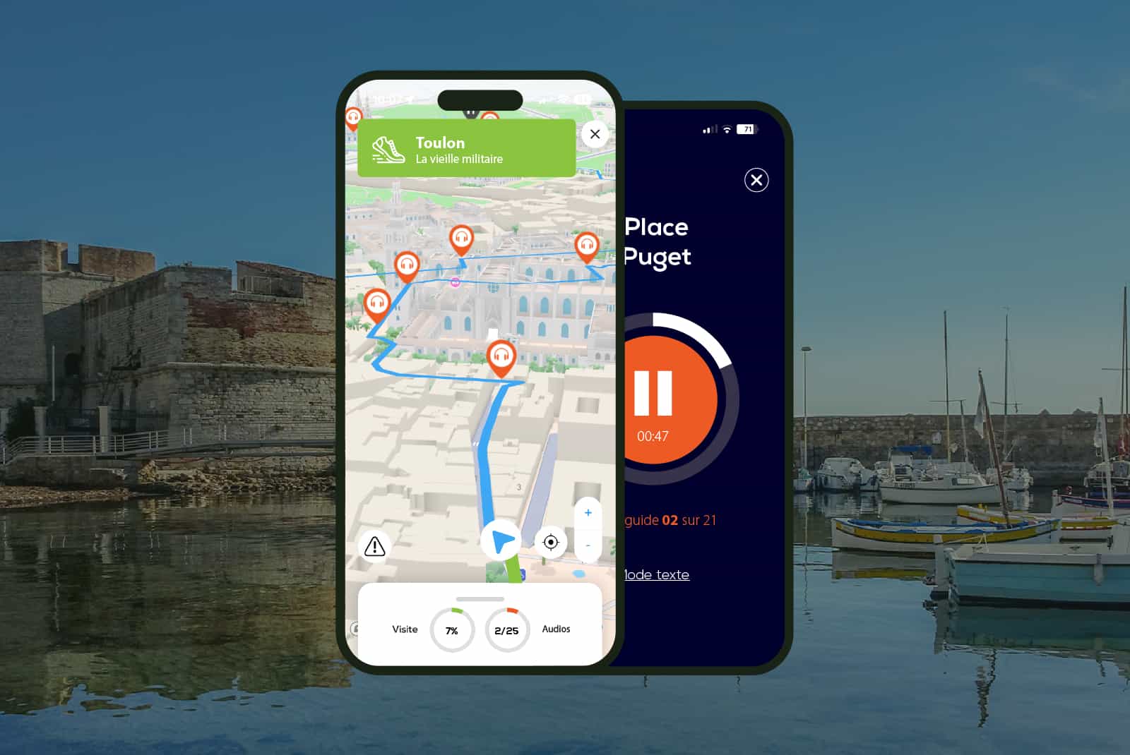 Toulon: Audio guided walking tour (1h50 - 19 audio comments)