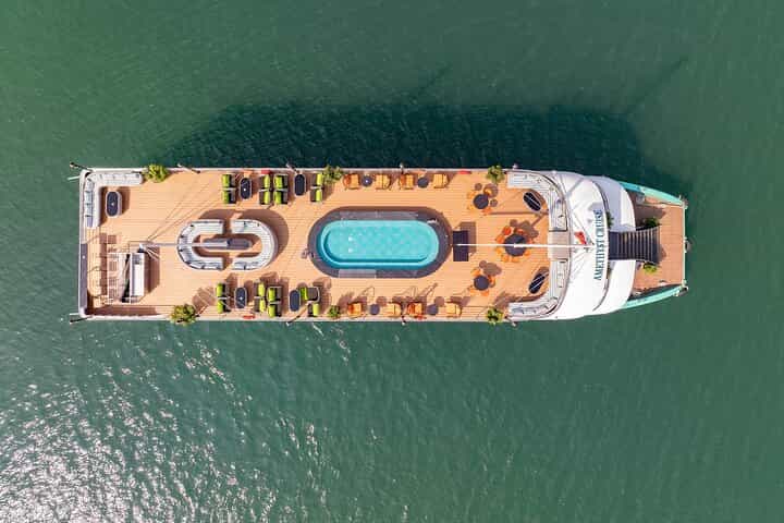From Hanoi: Halong Bay Luxury Amethyst Day Cruise with buffet