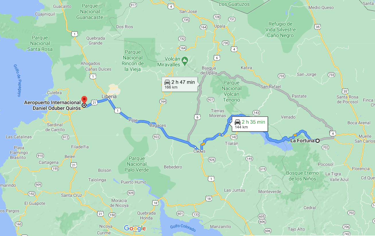 Private Shuttle from La Fortuna to Guanacaste Airport (LIR)