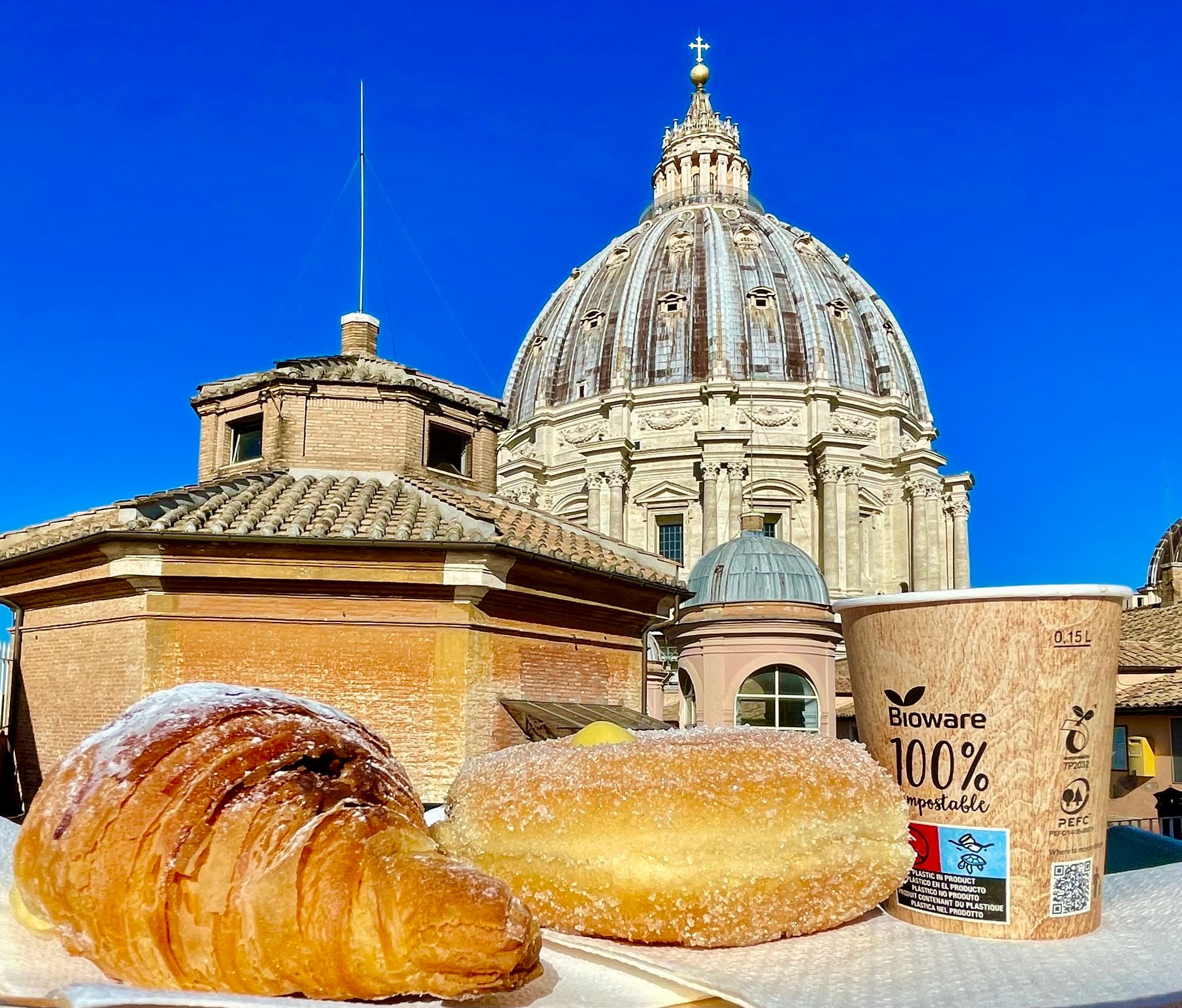 St. Peter’s Dome, Basilica & Grottoes Tour with Breakfast on the Roof