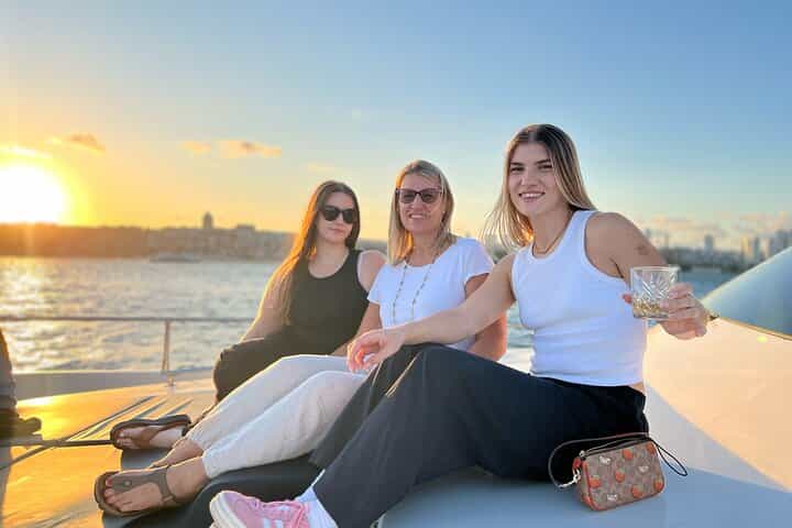 Istanbul Bosphorus Sunset Cruise with Wine on a Luxury Yacht