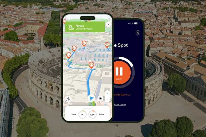 Nîmes: 1h10 audio guided walking tour and 18 audio commentaries