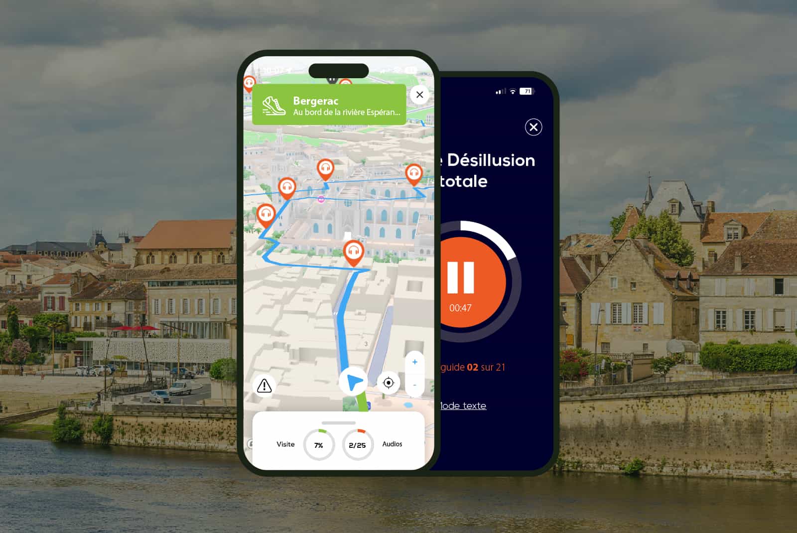 Bergerac: Audio Guided Walking Tour (1h - 17 audio comments)