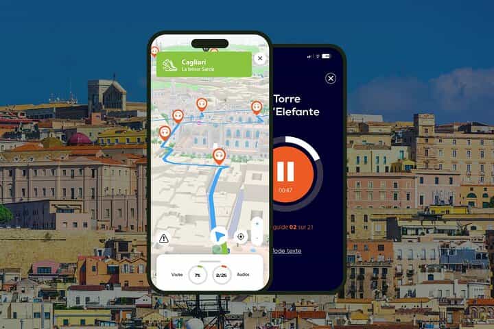 Cagliari Visite audioguidée à pied 1h50 et 17 commentaires audios