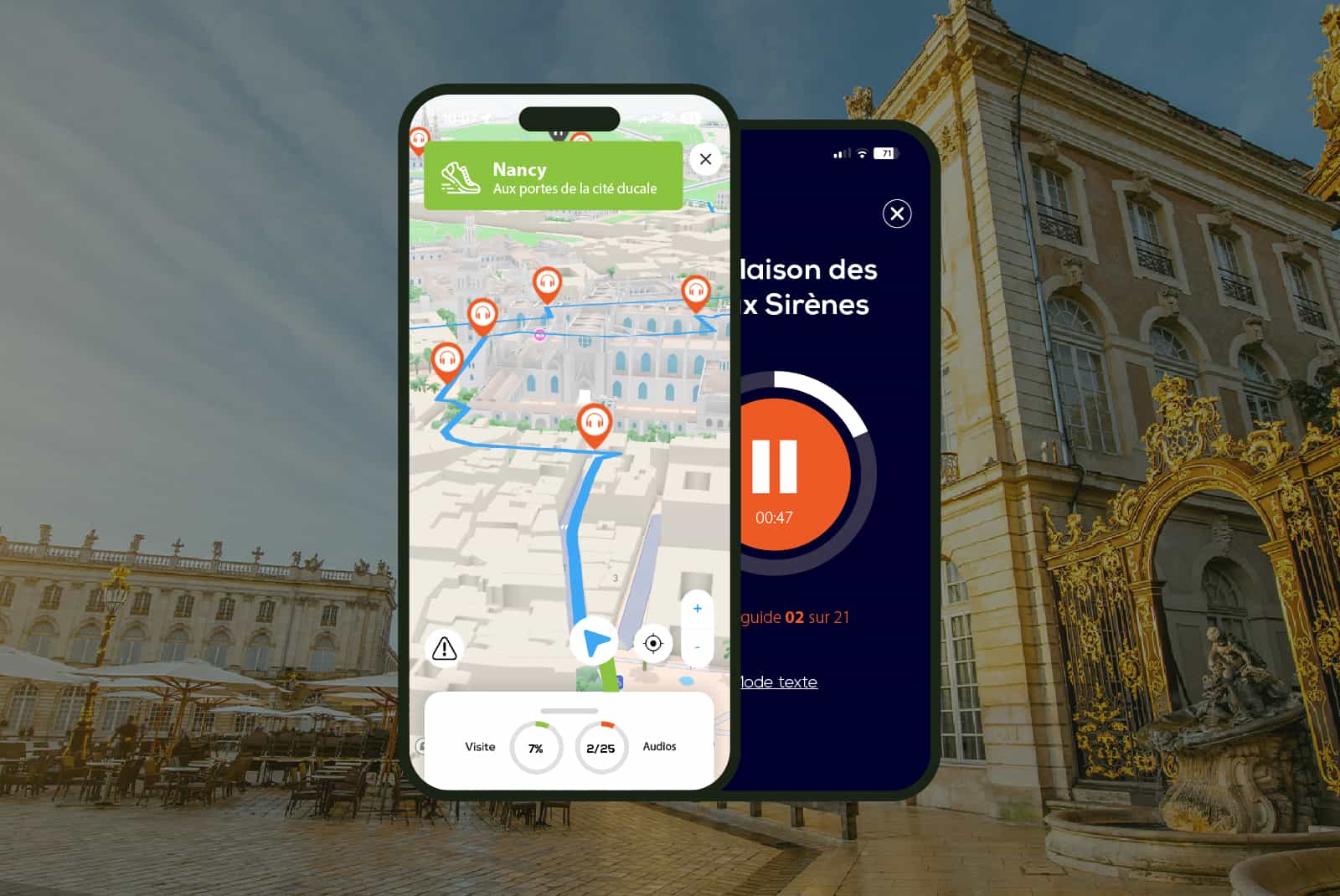 Nancy: Audio guided walking tour (1h40 - 27 audio comments)
