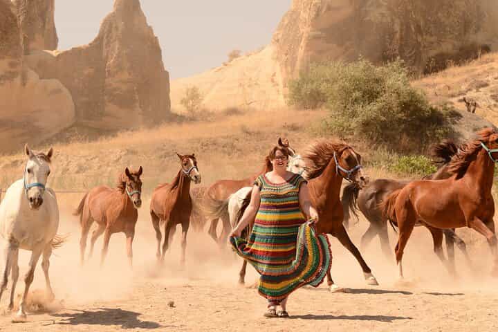 Cappadocia Running Horses Photoshoot with Drone Shoots