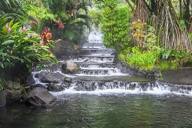 Combo Tour with Hanging Bridge, Waterfall, Volcano Hike and Hot Springs
