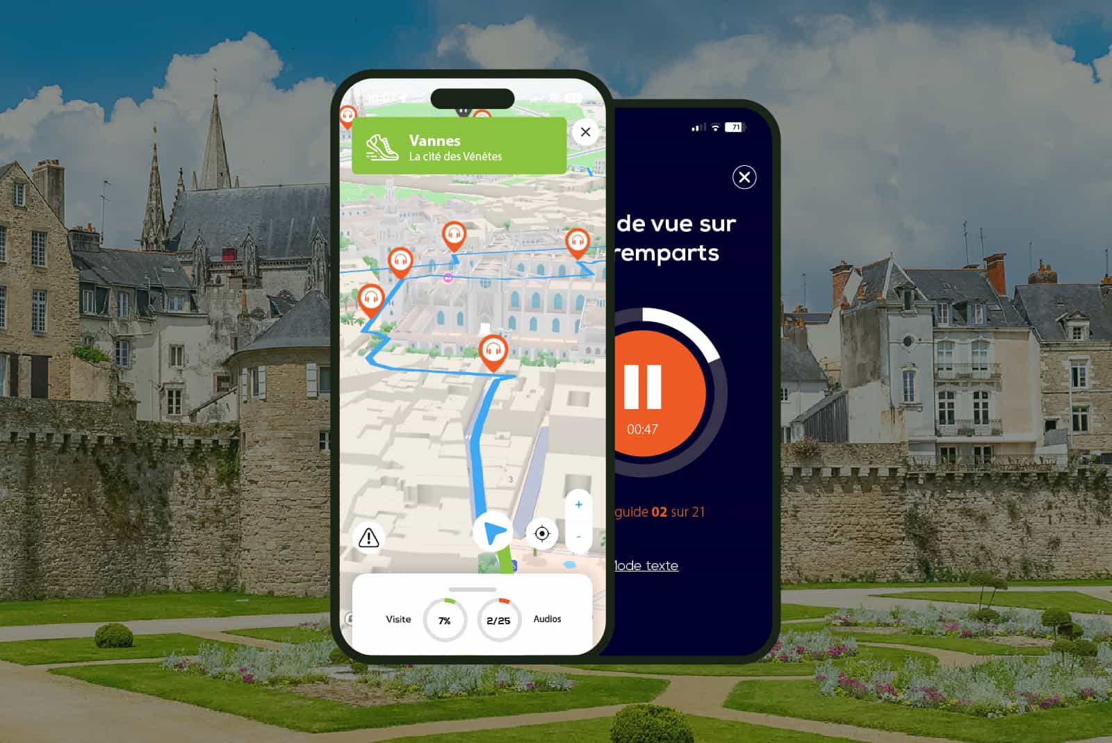 Vannes: Audio guided walking tour (1h20 - 18 audio comments)