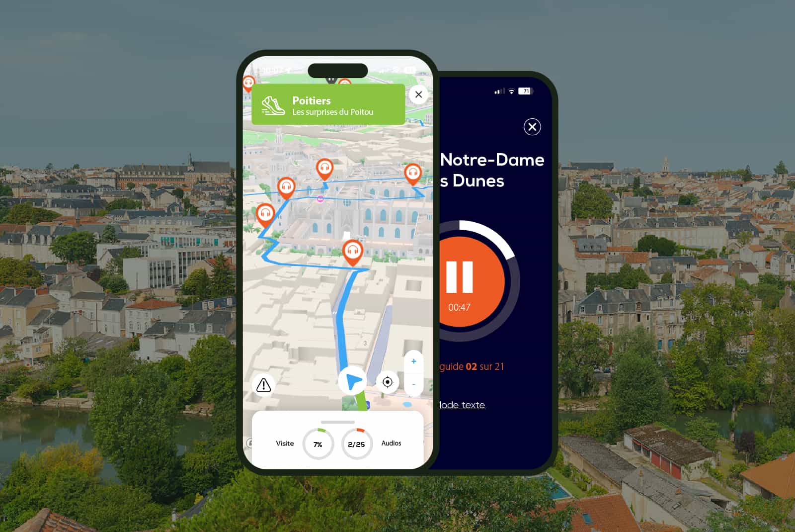 Poitiers: Audio Guided Walking Tour (2h - 16 audio comments)