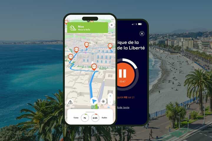 Nice 2.50 hour audio guided walking tour and 27 audio commentaries