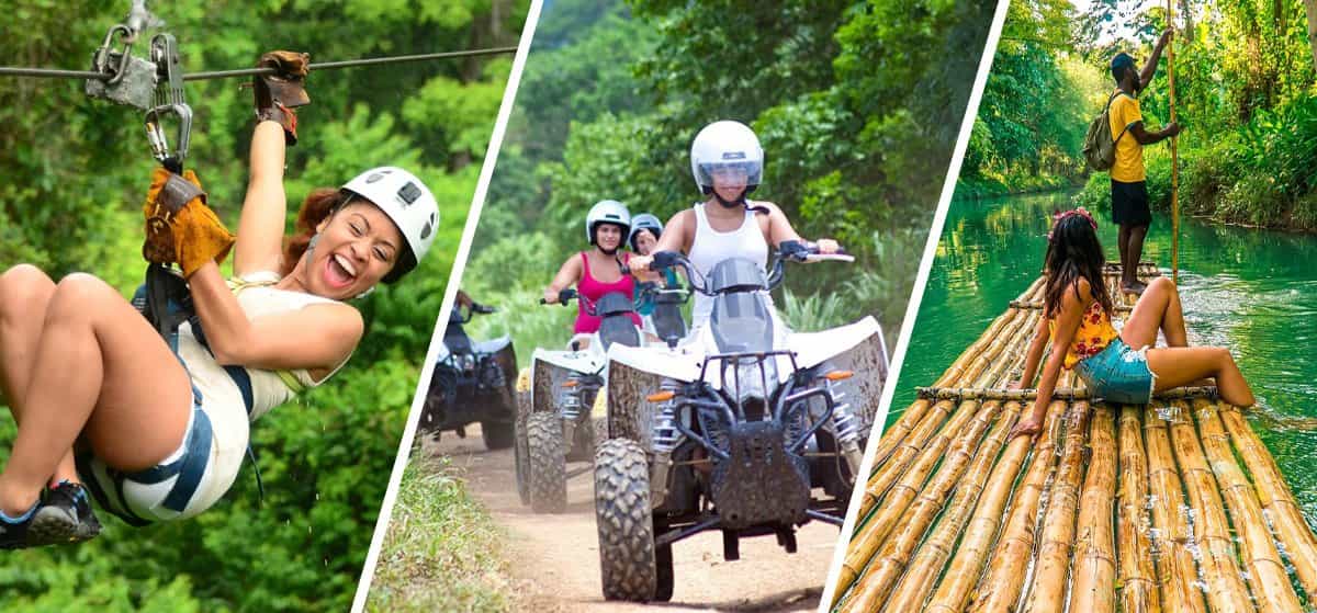 Ocho Rios Triple Adventure Combo: ATV, Zipline & Rafting with Lunch