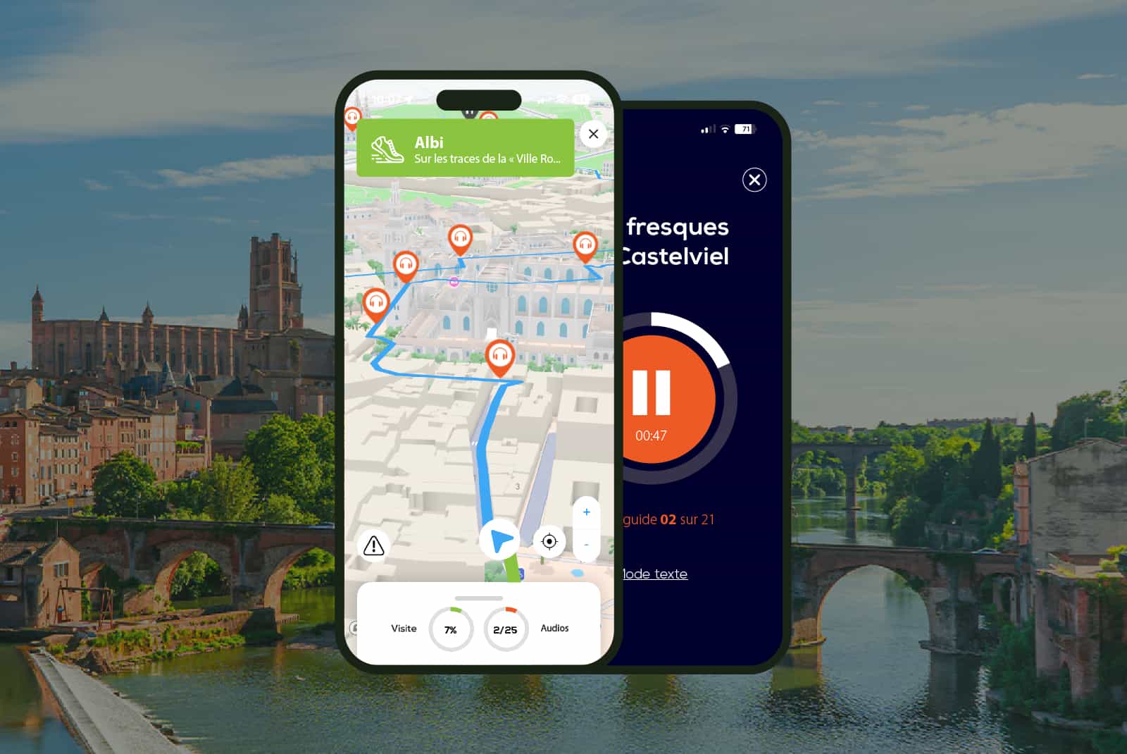 Albi: Audio guided walking tour (1h40 - 26 audio comments)