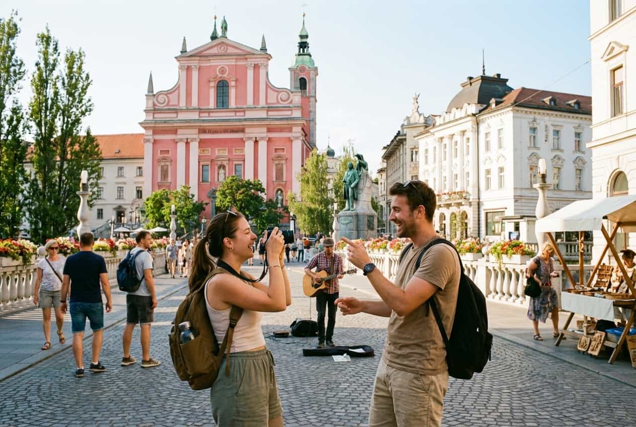 Ljubljana in 1 Days - Golden-hour sunset from Ljubljana Castle ramparts Ljubljana in 1 Days - Golden-hour sunset from Ljubljana Castle ramparts