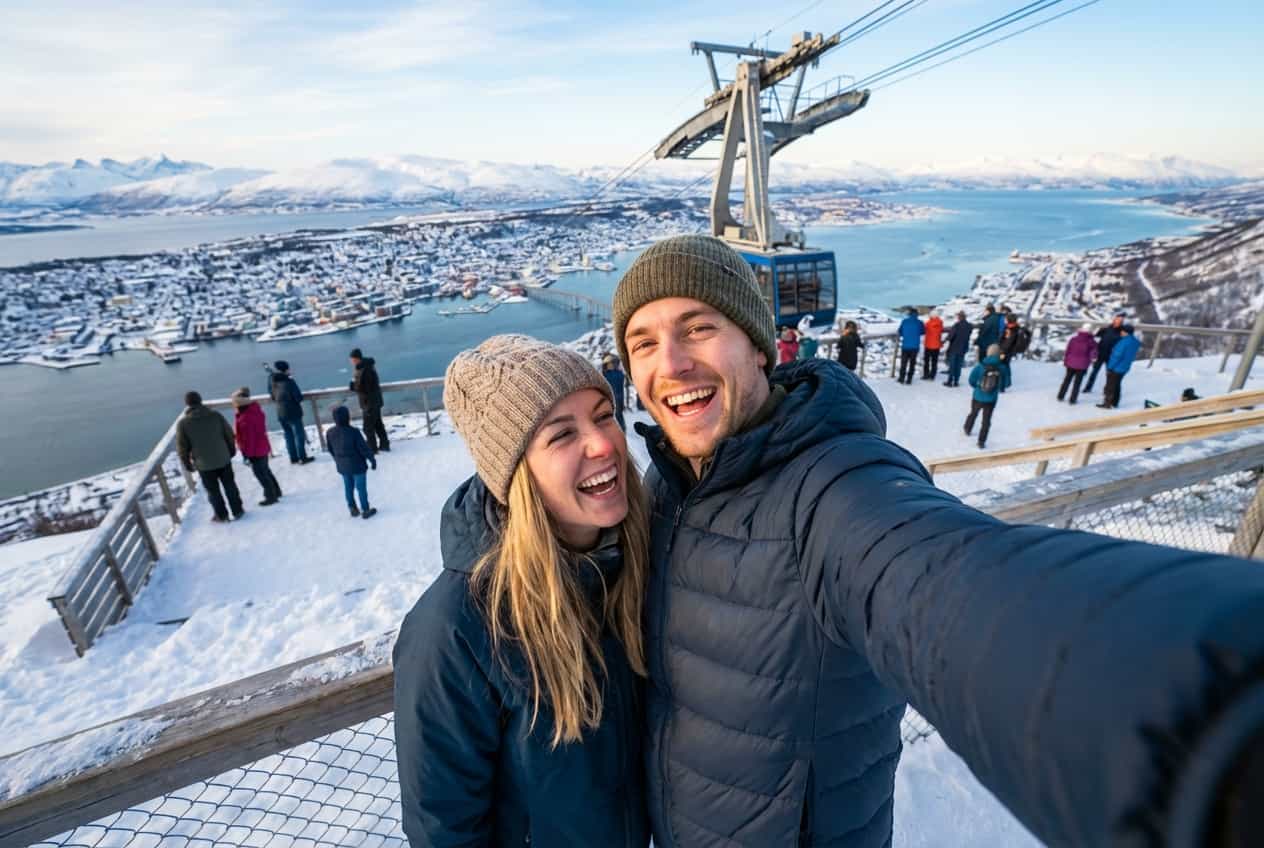 Tromsø in 1 Days - Sun-drenched summit views from Fjellheisen (golden hour photo spot) Tromsø in 1 Days - Sun-drenched summit views from Fjellheisen (golden hour photo spot)